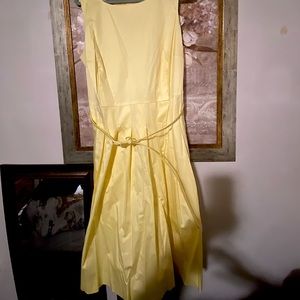 Talbots Yellow Pleated Midi Dress